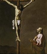 Francisco de Zurbaran Saint Luke as a painter, before Christ on the Cross oil painting artist